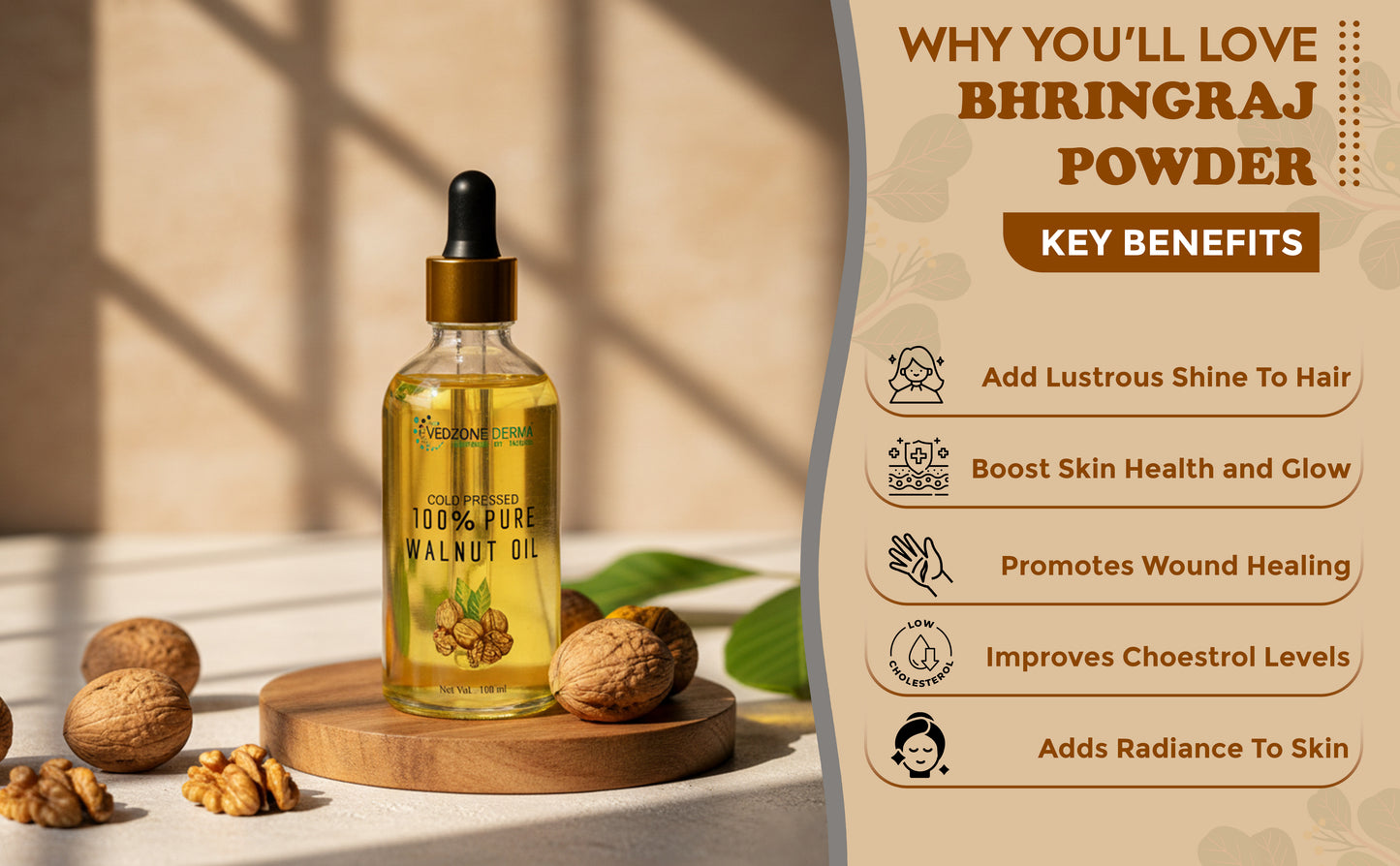 Pure Walnut Oil -For Stronger Hair, Skin & Nails - No Mineral Oil & Silicones -100ml…