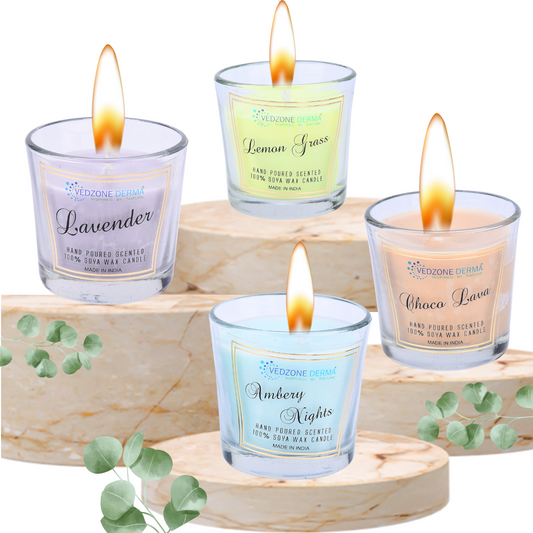 Choco lava  + Ambery nights  + Lemon grass + Lavender  - Pack of 4