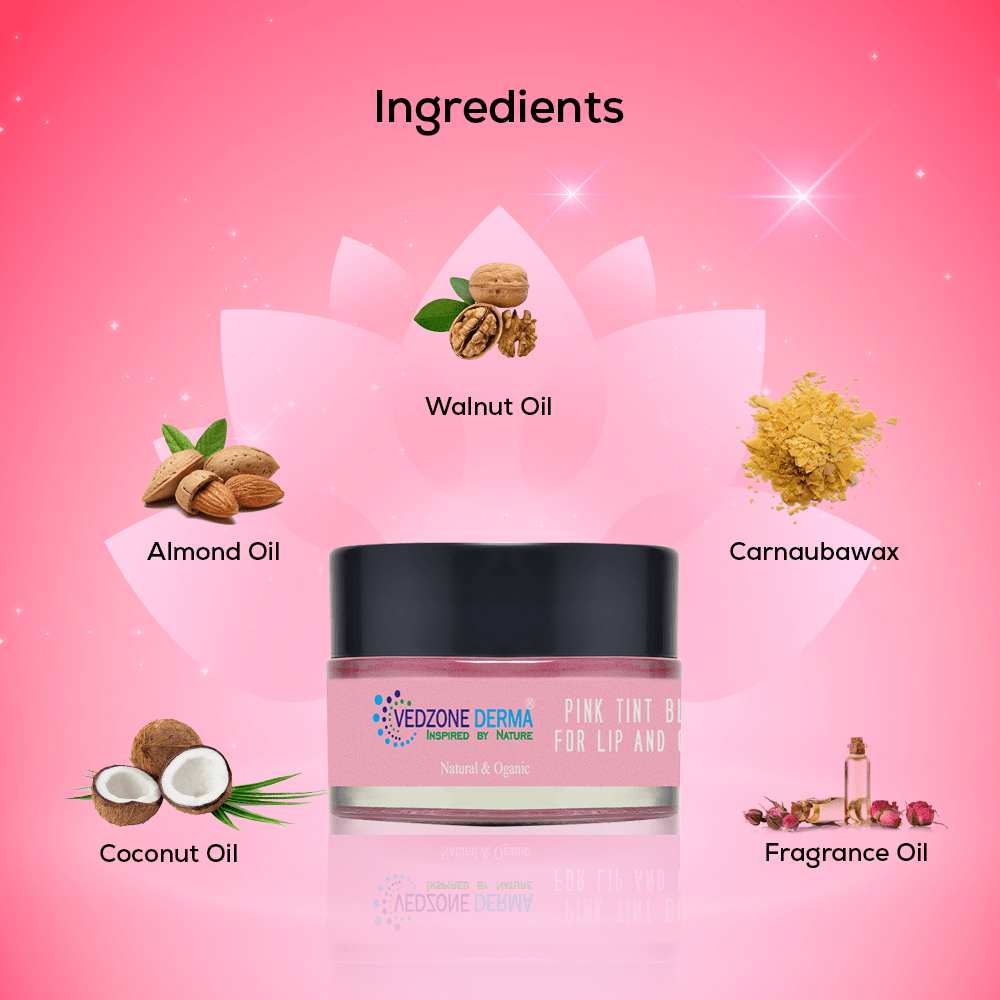 Combo ( Pink Tint Blush + Lip Scrub + Lip Balm Shea & Kokum Butter ) For Chapped And Damaged Lips
