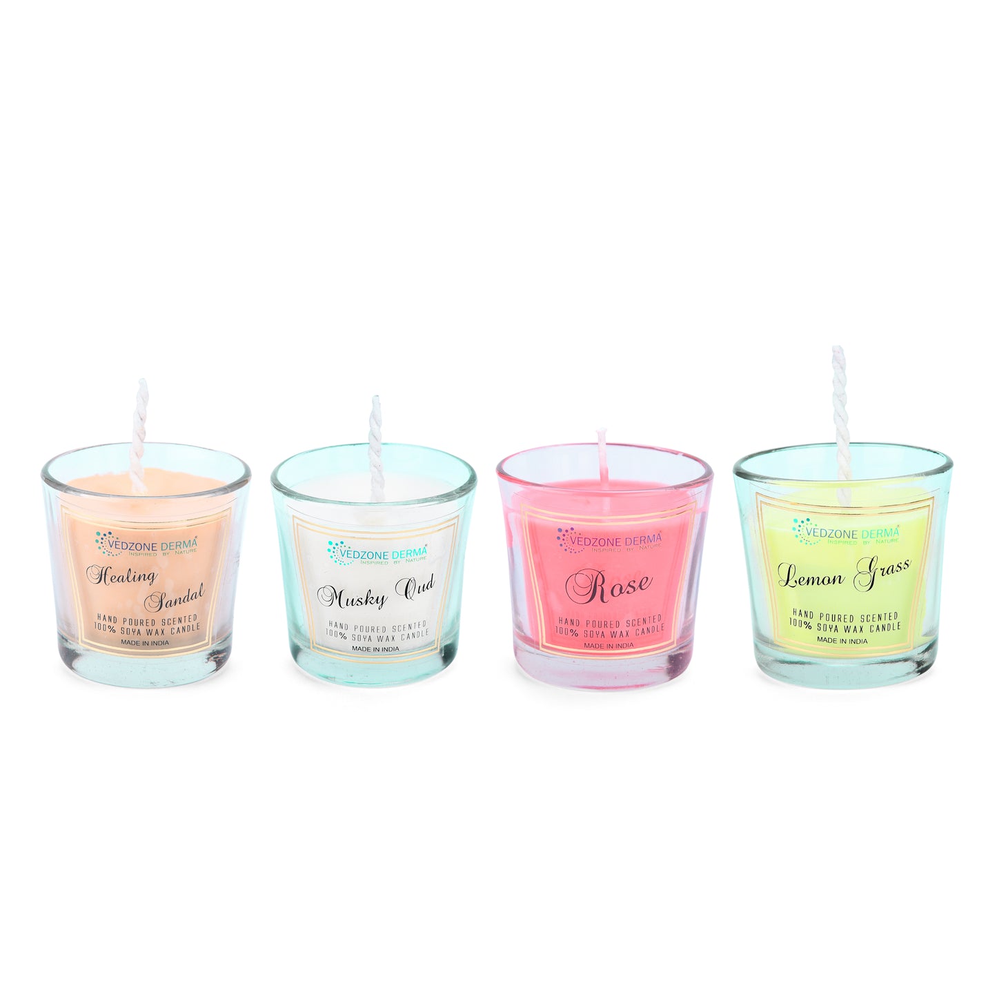 Healing sandal + Musky oud + Rose + Lemon grass - Pack of 4