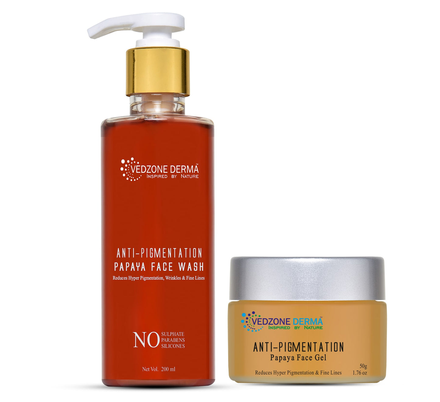 Combo  ( Papaya Face Wash +  Anti-Pigmentation Papaya Face Gel ) Wrinkles/ Fine Lines & Dark Spots