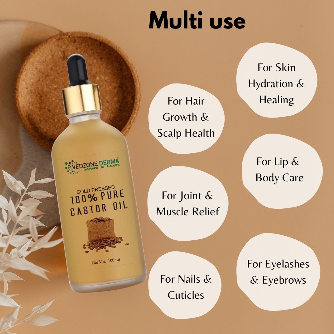 Pure Castor Oil -For Stronger Hair, Skin & Nails - No Mineral Oil & Silicones -100ml…