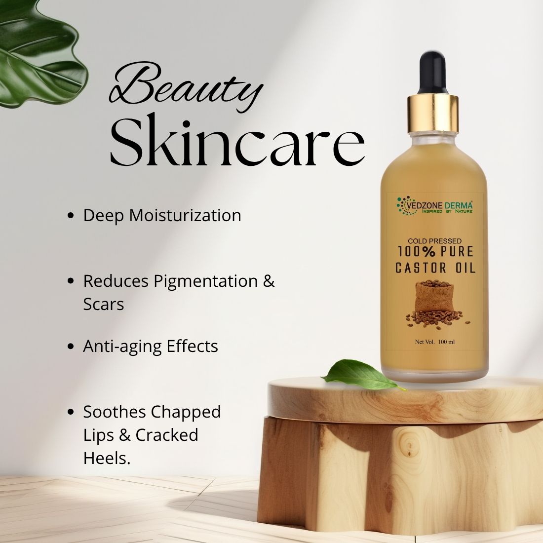 Pure Castor Oil -For Stronger Hair, Skin & Nails - No Mineral Oil & Silicones -100ml…