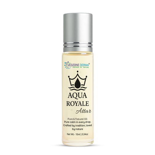 Vedzone Derma Aqua Royale Attar 10ml - Aqua Royale Attar Freshness Fit for Royalty-Rule the Day, Refresh the Senses.