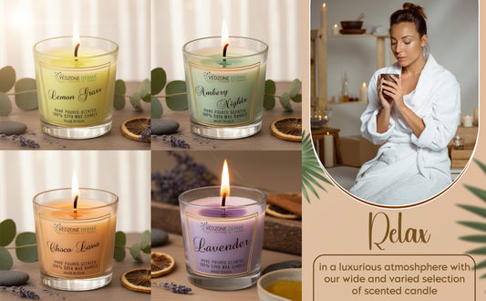 Choco lava  + Ambery nights  + Lemon grass + Lavender  - Pack of 4