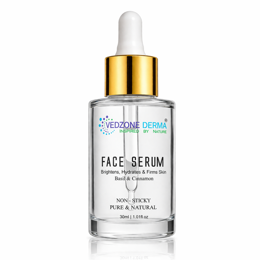 Ayurvedic Face Serum For Brightens, Hydrates & Firms Skins With Basil & Cinnamon; 30ml