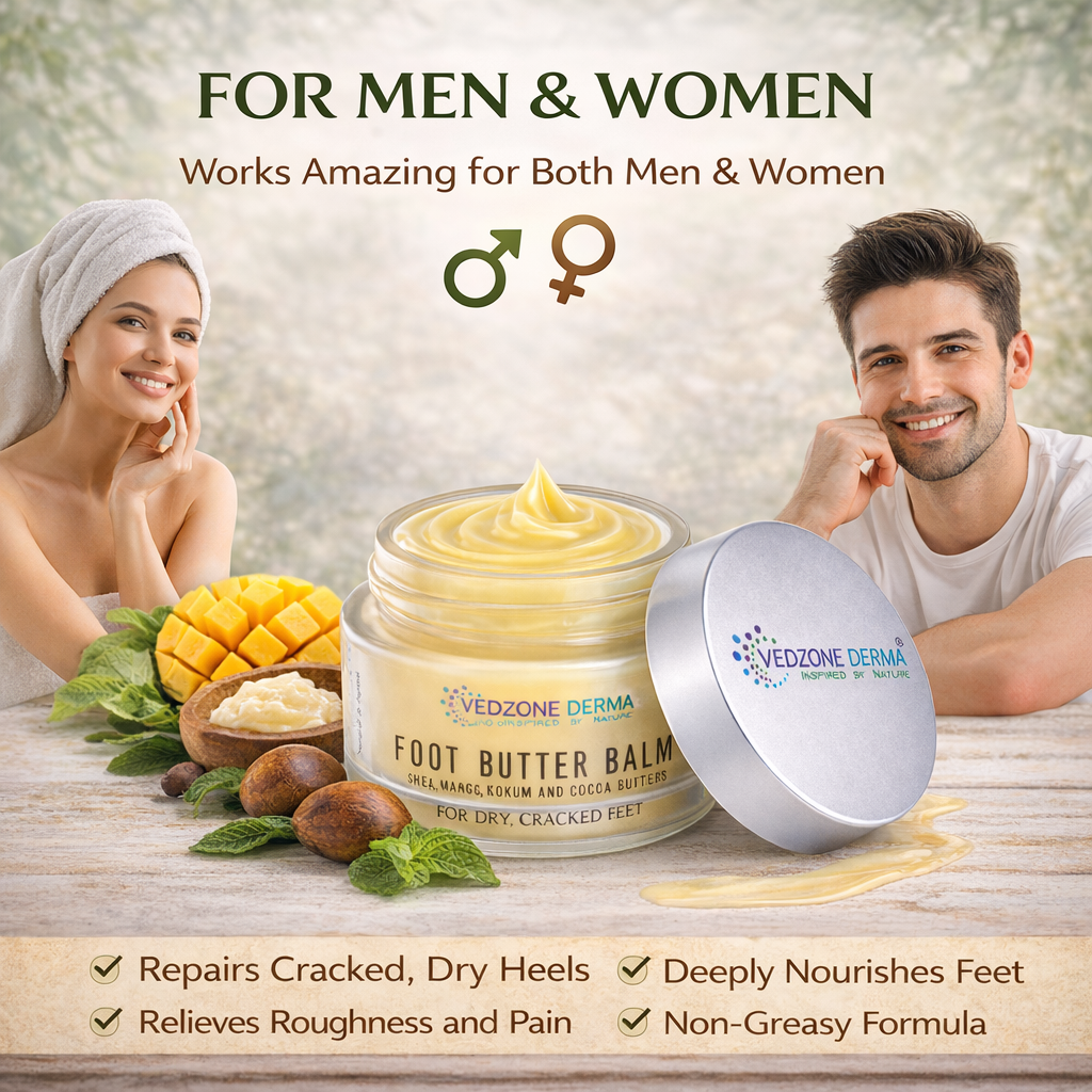 Foot Butter Balm For Dry, Cracked Feet With Shea, Mango, Kokum & Cocoa Butter; 100g