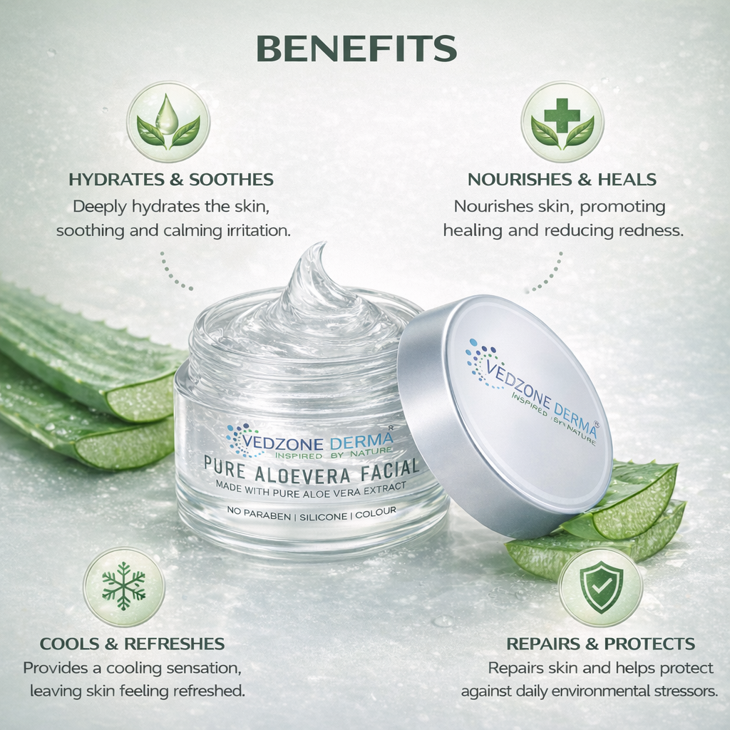 Pure Aloe Vera Facial Gel Made With Pure Aloe Vera Extract; 100g