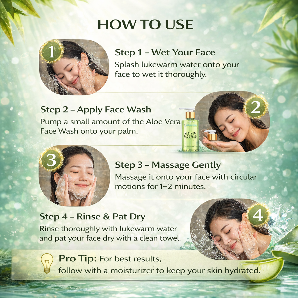 Aloe Vera Face Wash with Neem and Tulsi, 200 ml.