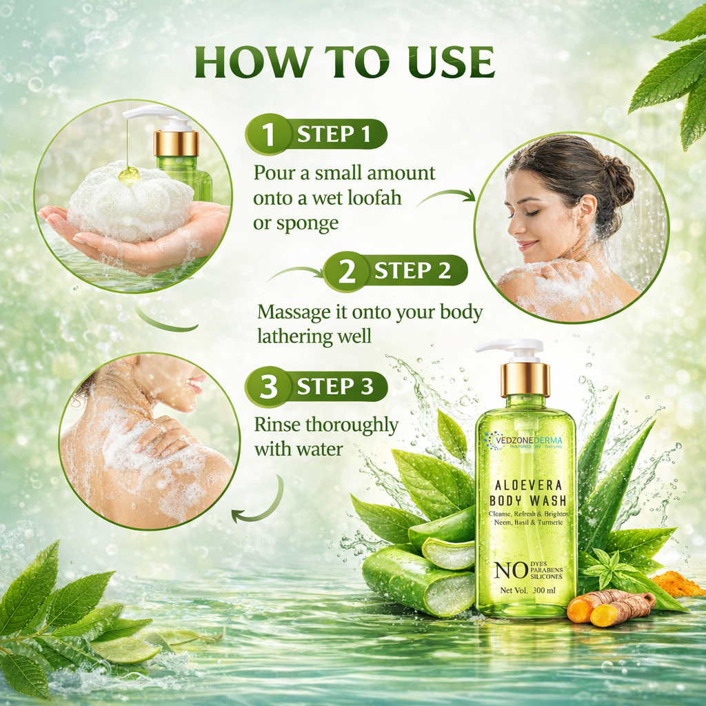 Aloe Vera Body Wash for Cleanse and Refresh; 300 ml.
