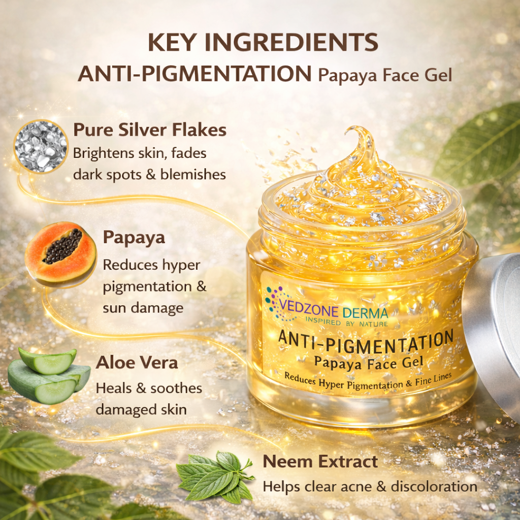Ayurvedic Papaya Face Gel Crème For Reducing Pigmentation & Fine Lines; 50g