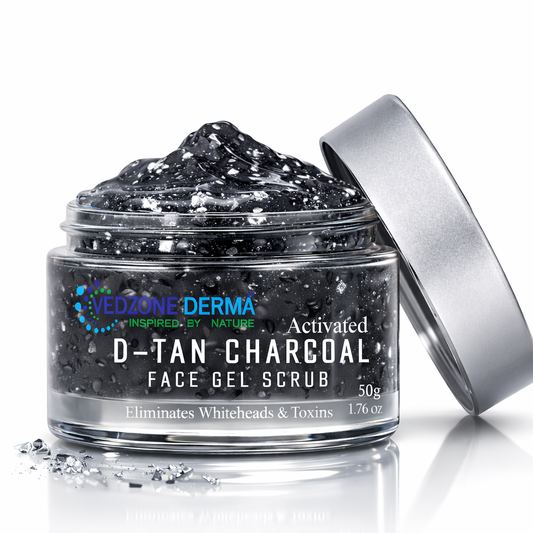 Ayurvedic activated D-Tan Charcoal Face Gel Scrub, 50 gm.