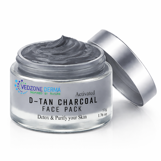 Ayurvedic D-Tan Charcoal Face Pack for Detox and Purify your Skin; 50g