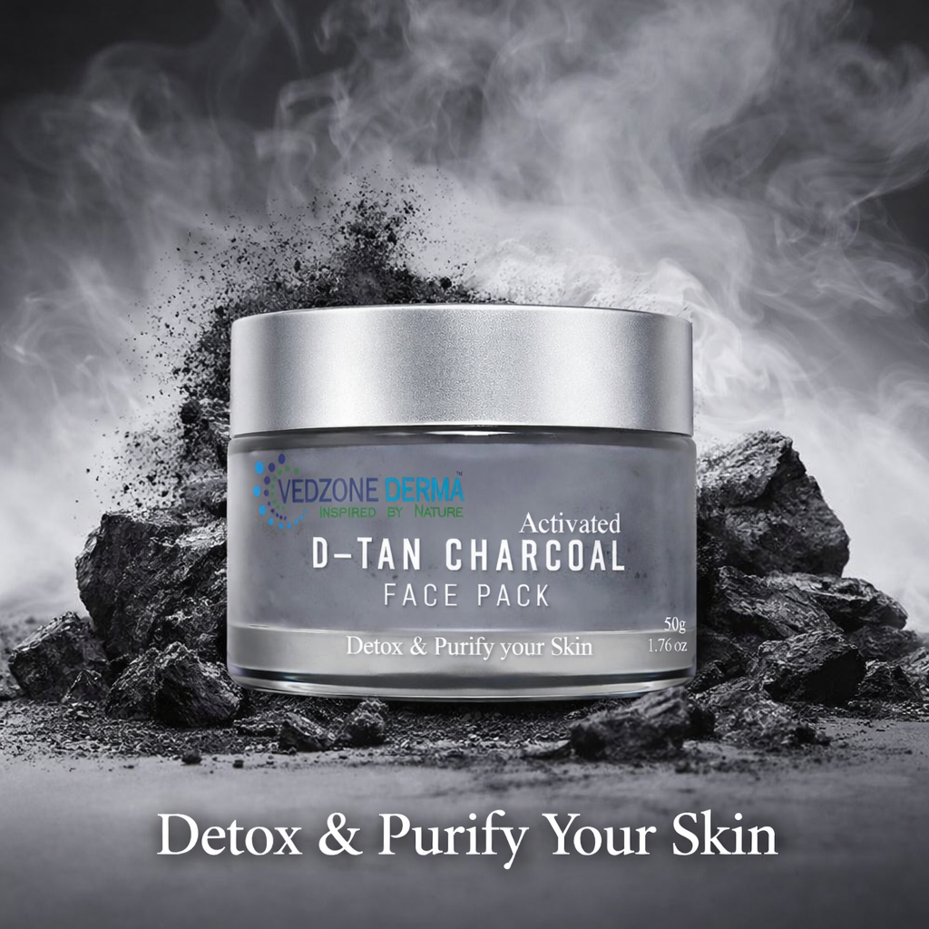 Ayurvedic D-Tan Charcoal Face Pack for Detox and Purify your Skin; 50g