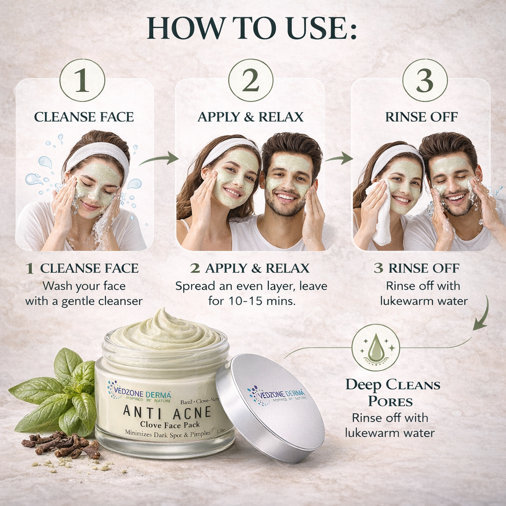 Ayurvedic Anti Acne Clove Face Pack for Minimizing Dark Sports and Pimple; 50g.