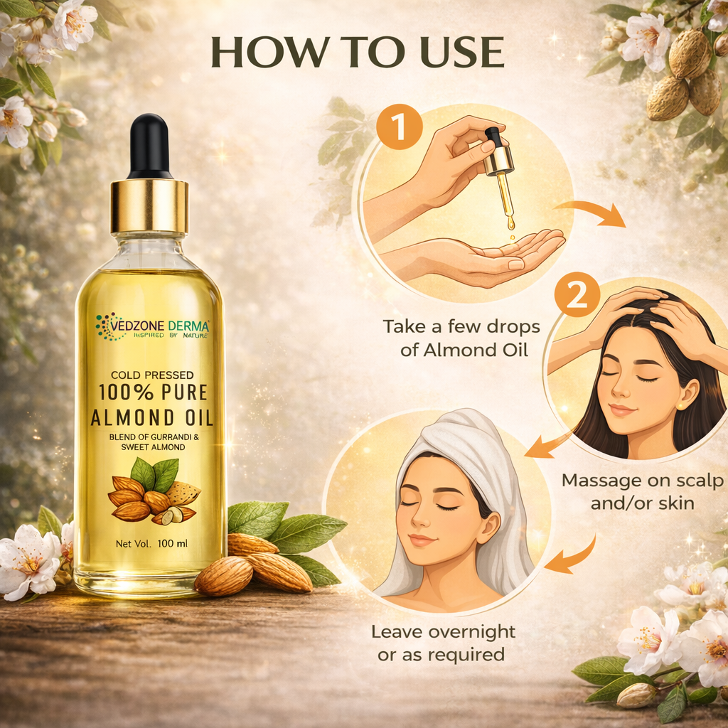 100% Pure Almond Oil -For Stronger Hair, Skin & Nails - No Mineral Oil & Silicones -100ml…