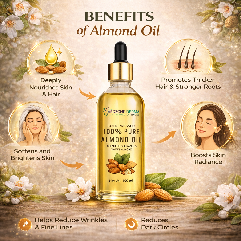 100% Pure Almond Oil -For Stronger Hair, Skin & Nails - No Mineral Oil & Silicones -100ml…