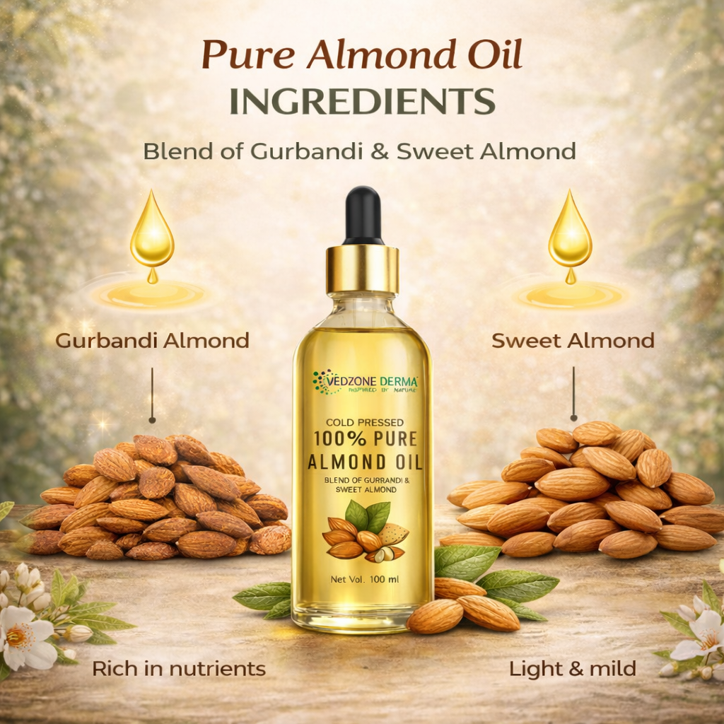 100% Pure Almond Oil -For Stronger Hair, Skin & Nails - No Mineral Oil & Silicones -100ml…