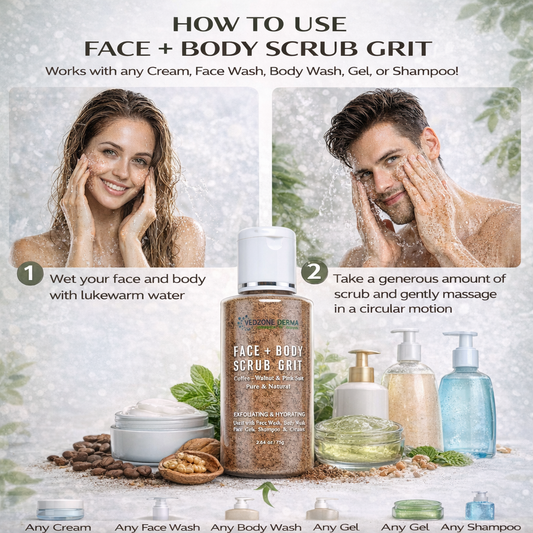 Coffee, Walnut & Pink Salt Face Body Scrub for Dull and Dry Skin; 75g.