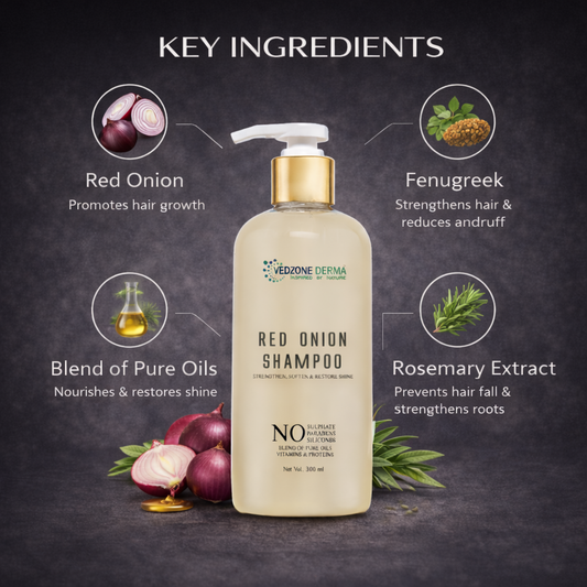 Red Onion Shampoo for Hair Growth/ Hair Loss/ Smooth Hair / Grey Hairs