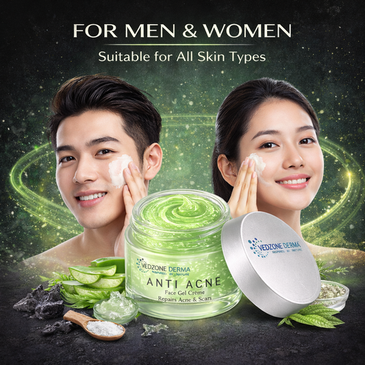 Anti Acne Face Gel Crème for Oily Skin - Repairs Acne & Scars; 50g.