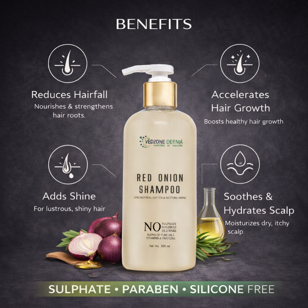 Red Onion Shampoo for Hair Growth/ Hair Loss/ Smooth Hair / Grey Hairs