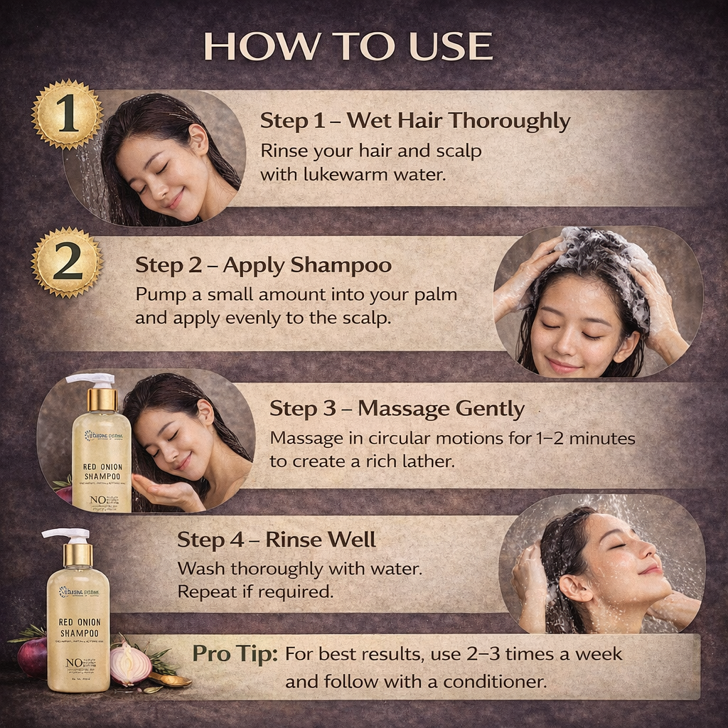 Red Onion Shampoo for Hair Growth/ Hair Loss/ Smooth Hair / Grey Hairs