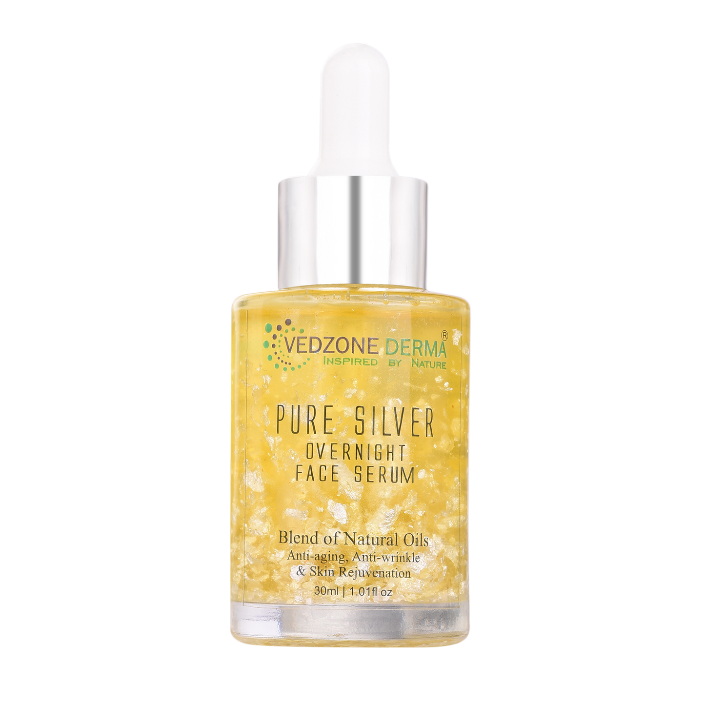 Over-Night Face Serum with Pure Silver - Skin Repair & Anti Aging Serum; 30ml