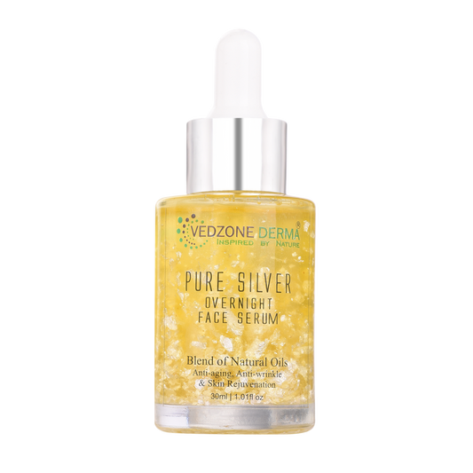 Over-Night Face Serum with Pure Silver - Skin Repair & Anti Aging Serum; 30ml
