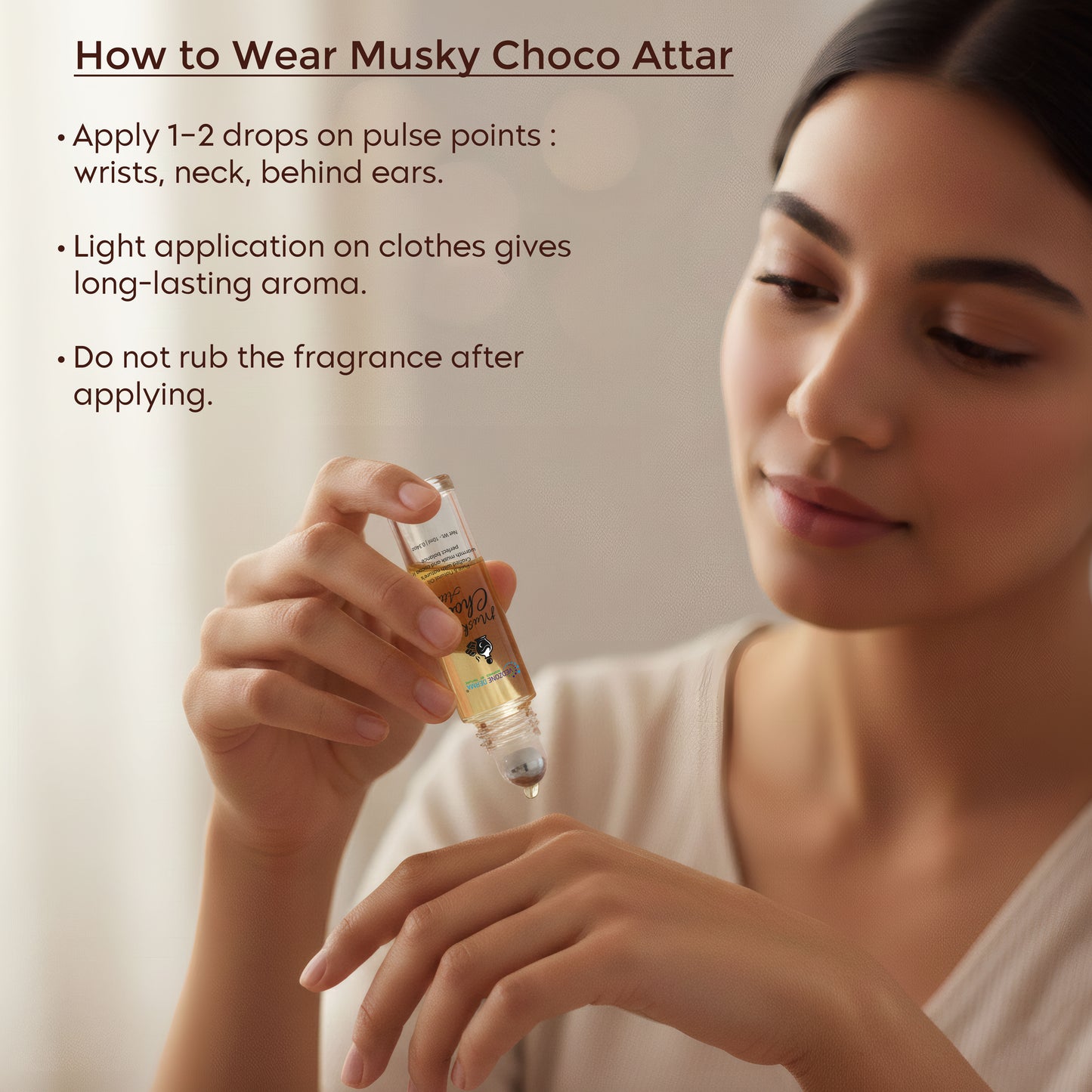 Vedzone Derma Musky Choco Attar 10ml - A Tempting Blend of Musk & Chocolate-Sweet Temptation. Lasting Impression