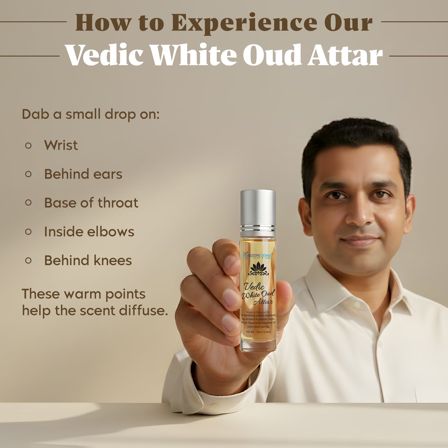 Vedzone Derma Vedic White Oud Attar 10ml - Where Ancient Wisdom Meets Timeless Luxury.