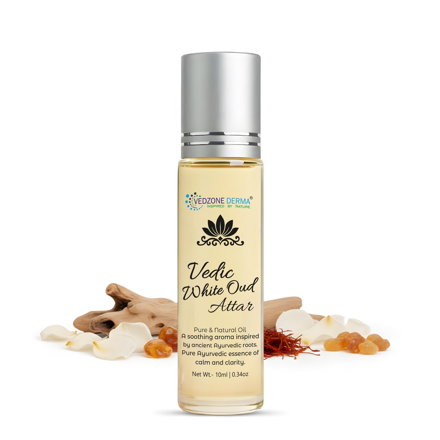 Vedzone Derma Vedic White Oud Attar 10ml - Where Ancient Wisdom Meets Timeless Luxury.